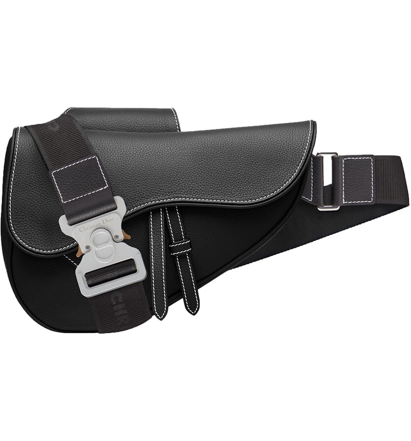 Dior Saddle Bag Black in Grained Calfskin with Silver-tone US