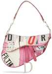 Dior Saddle Bag Filth Print Pink White