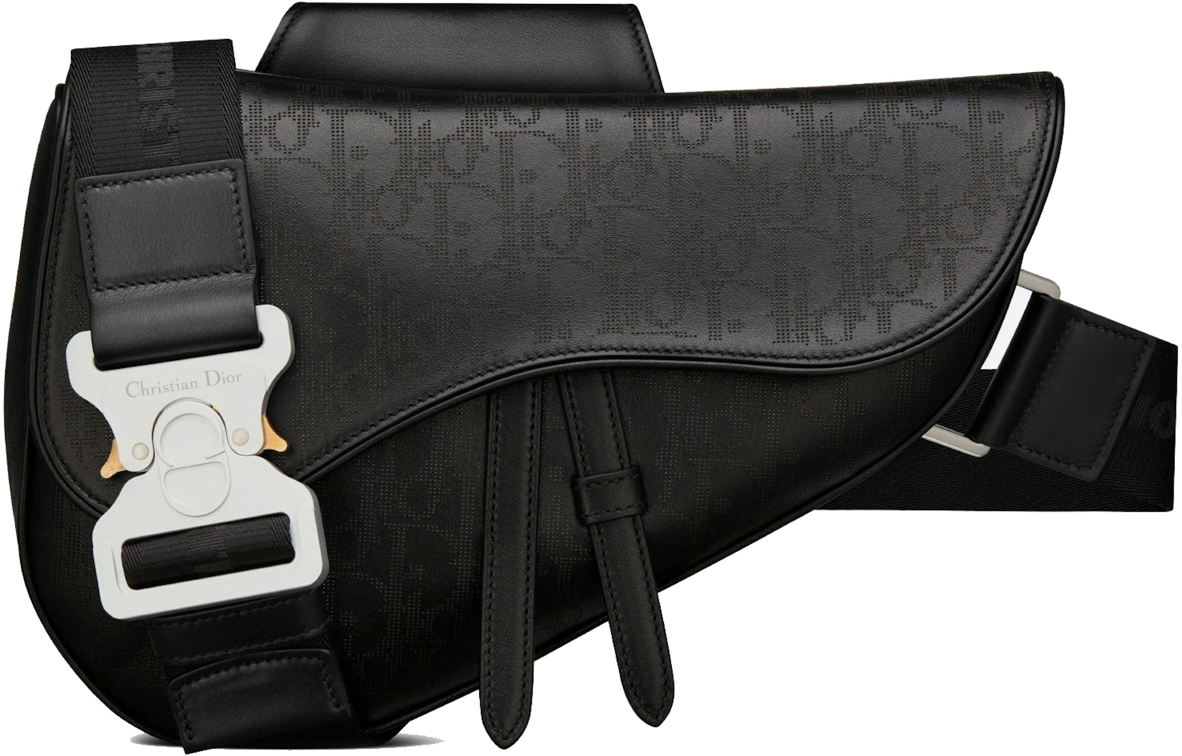 CHRISTIAN DIOR Galaxy Calfskin Oblique World Tour Saddle Belt Bag