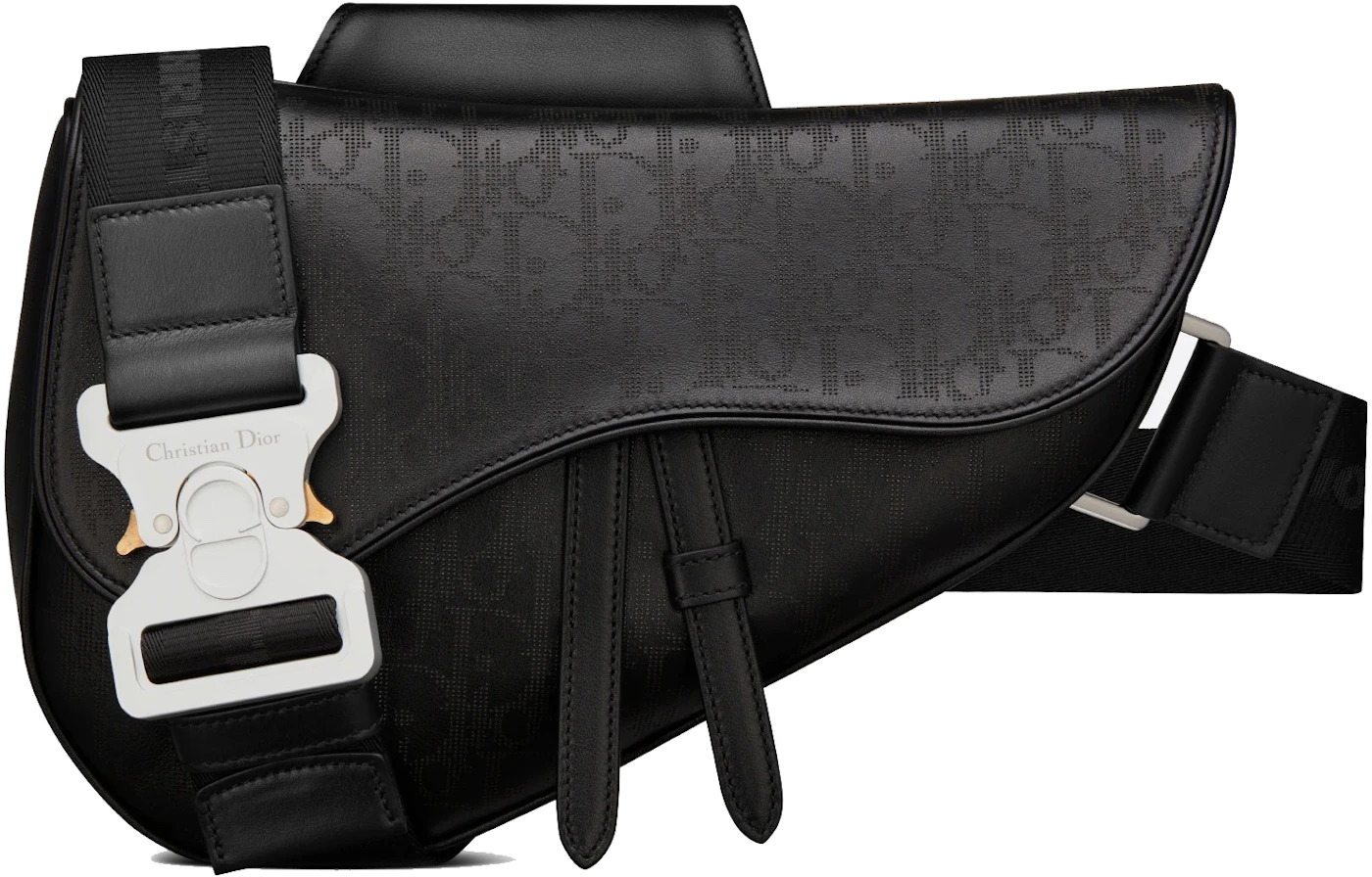 Dior Saddle Bag Oblique Jacquard Galaxy Black in Leather with Silver-tone -  US