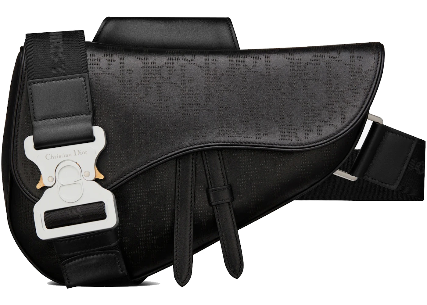 Dior Saddle Bag Oblique Jacquard Galaxy Black in Leather with