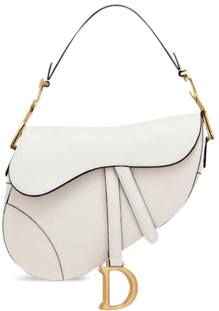 Dior Saddle Bag Off-White in Grained Calfskin with Aged Gold-tone - US