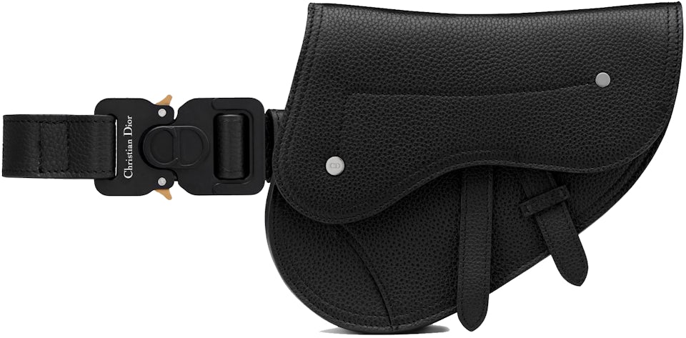 Dior Saddle Belt Bag Grained Calfskin Black in Grained Calfskin