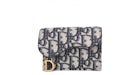Portacarte Dior Saddle Oblique Blu
