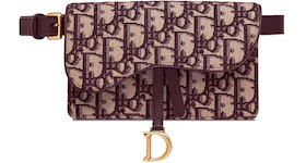 Dior Saddle Clutch Belt Oblique Burgundy