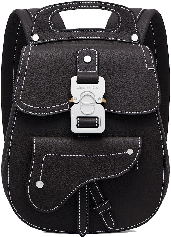 Dior Saddle Bag with Strap 'BLACK GRAINED CALFSKIN' – DESIGNERRESELLS