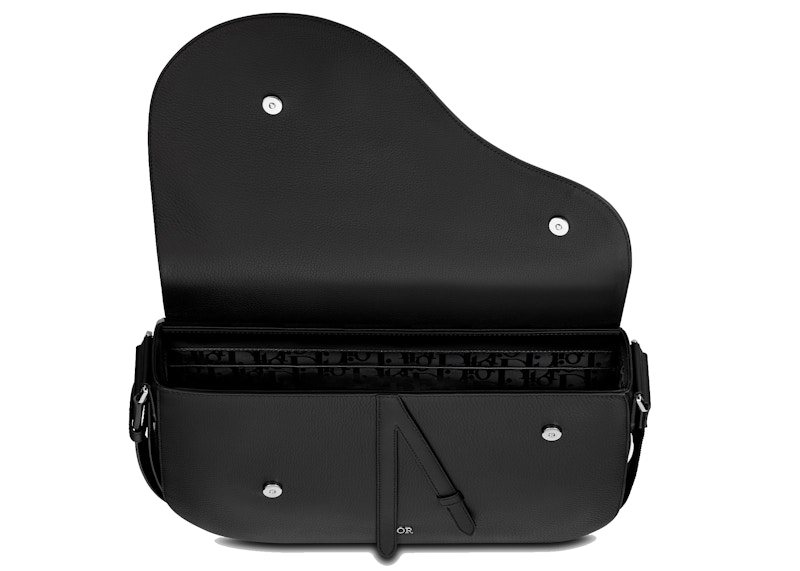 Dior Saddle Messenger Bag Grained Calfskin Black in Grained Calfskin