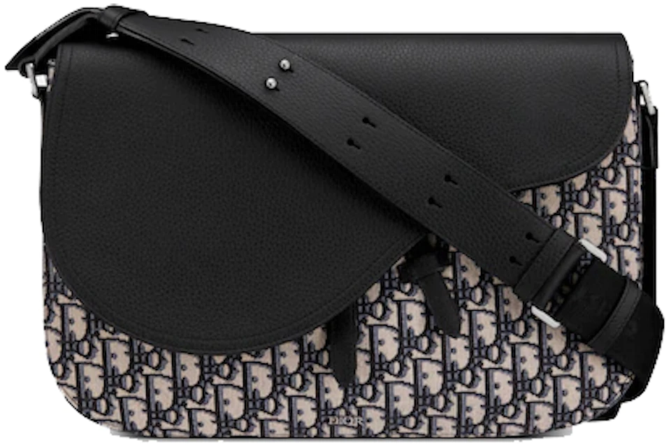 Dior Saddle Messenger Bag Large Oblique Jacquard Black