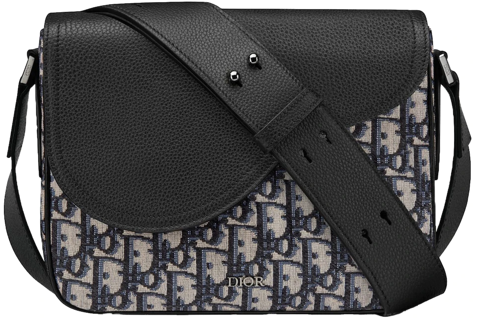 Dior Saddle Messenger Bag Mini Oblique Jacquard Black