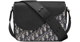 Dior Saddle Messenger Bag Oblique Jacquard Black Canvas/Leather