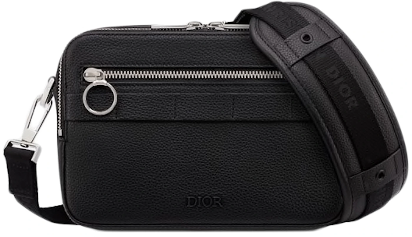Dior Saddle Bag Black in Grained Calfskin with Silver-tone - US