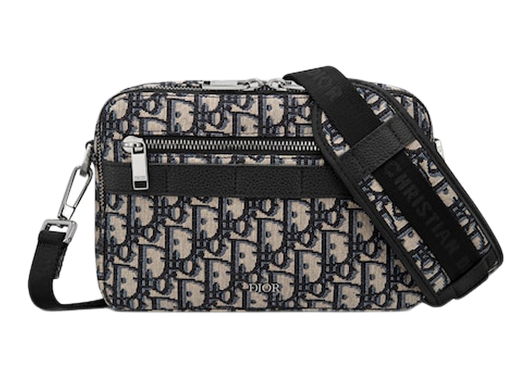 Pre-owned Dior Safari Messenger Bag  Oblique Jacquard Beige/black