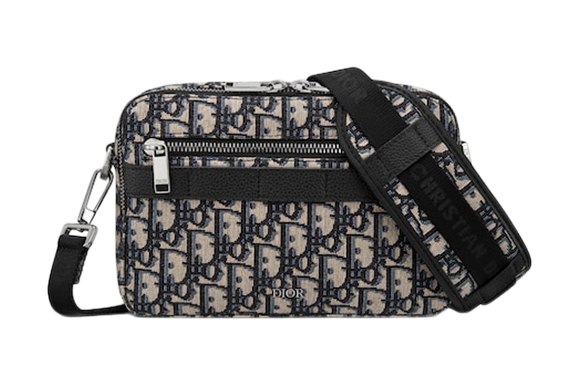 Pre-owned Dior Safari Messenger Bag  Oblique Jacquard Beige/black