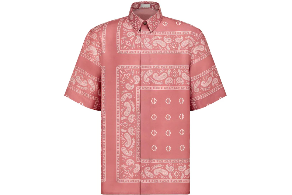 Dior Short-Sleeved Bandana Motif Shirt Pink