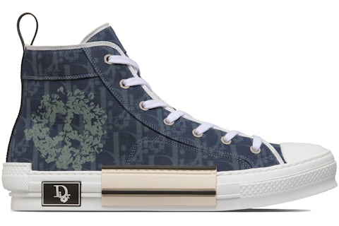 Dior Sneaker B23 Sneaker Alta Blu Obliquo e Segno di Pace Dior