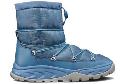 Dior Snow Ankle Boot Blue Oblique Nylon Men's 3BO267ZLP500395 US