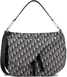 Dior Soft Saddle Bag Oblique Jacquard Beige/Black