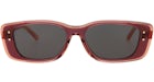 Gafas de sol Dior de acetato con montura cuadrada, color rosa burdeos y humo (CD40124I-53-71A)