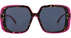 Dior Square-Frame Acetate Sunglasses Havana Pink Blue (CD40125F-56-56V)
