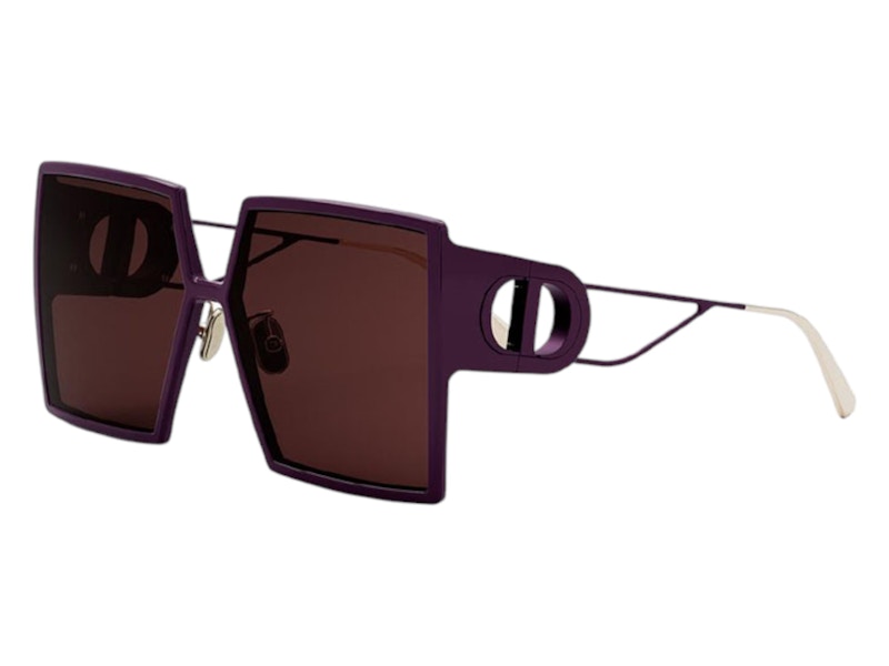 Pre-owned Dior Women's Square Sunglasses In Bordeuax/gold (30montaignesu 60d0)