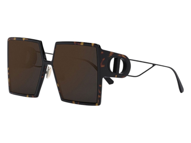 Pre-owned Dior Women's Square Sunglasses In Havana (30montaignesu 20a5)