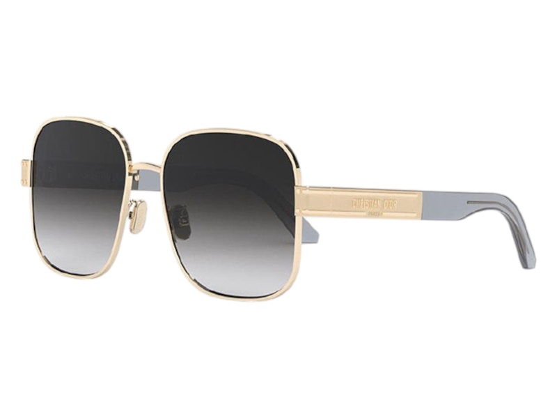 Pre-owned Dior Women's Square Sunglasses In Shiny Gold/grey (signatures5u B0a1)