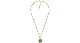 Dior TEARS Pendant Necklace Gold/Malachite
