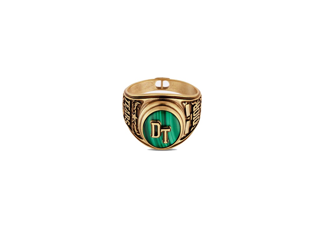 Pre-owned Dior Tears Ring Gold/malachite