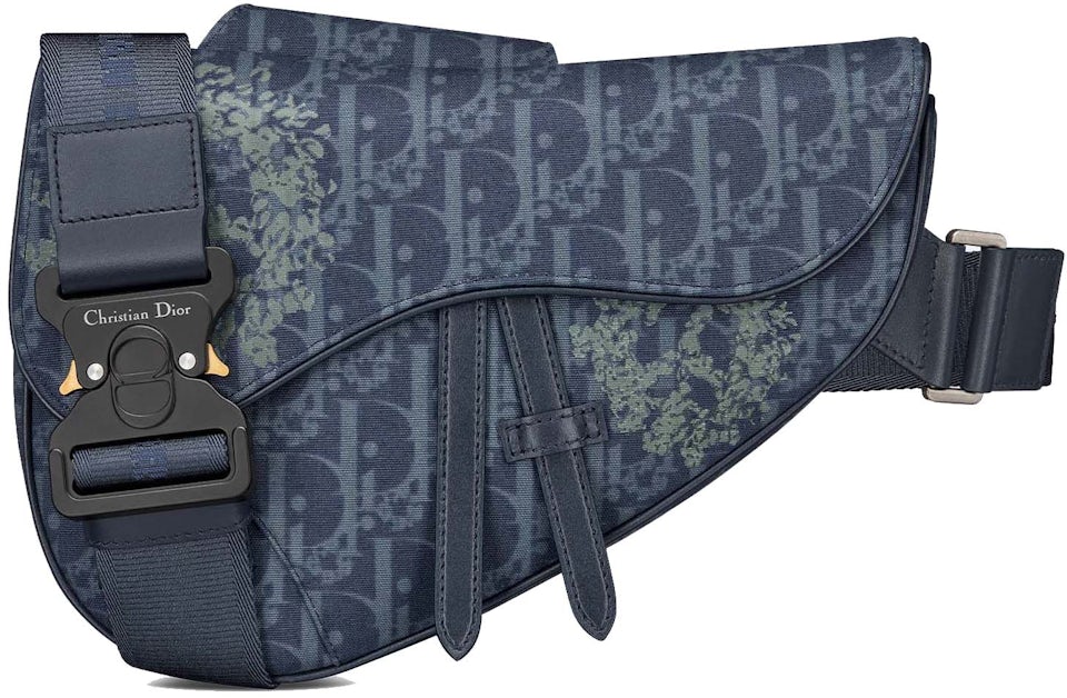 Christian Dior Oblique Saddle Belt Pouch - Blue Waist Bags