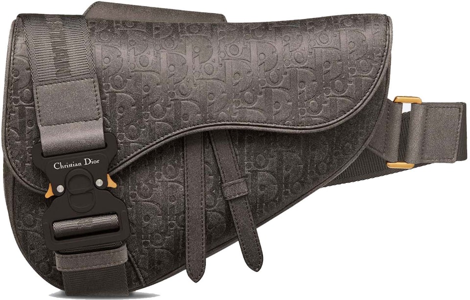 Saddle Pouch with Strap Denim Blue Dior Oblique and Peace Sign Dior Tears
