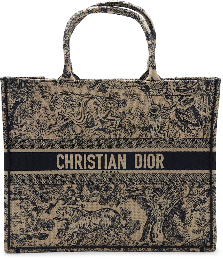 Mini Dior Book Tote Phone Bag In Hazelnut Toile de Jouy Embroidery