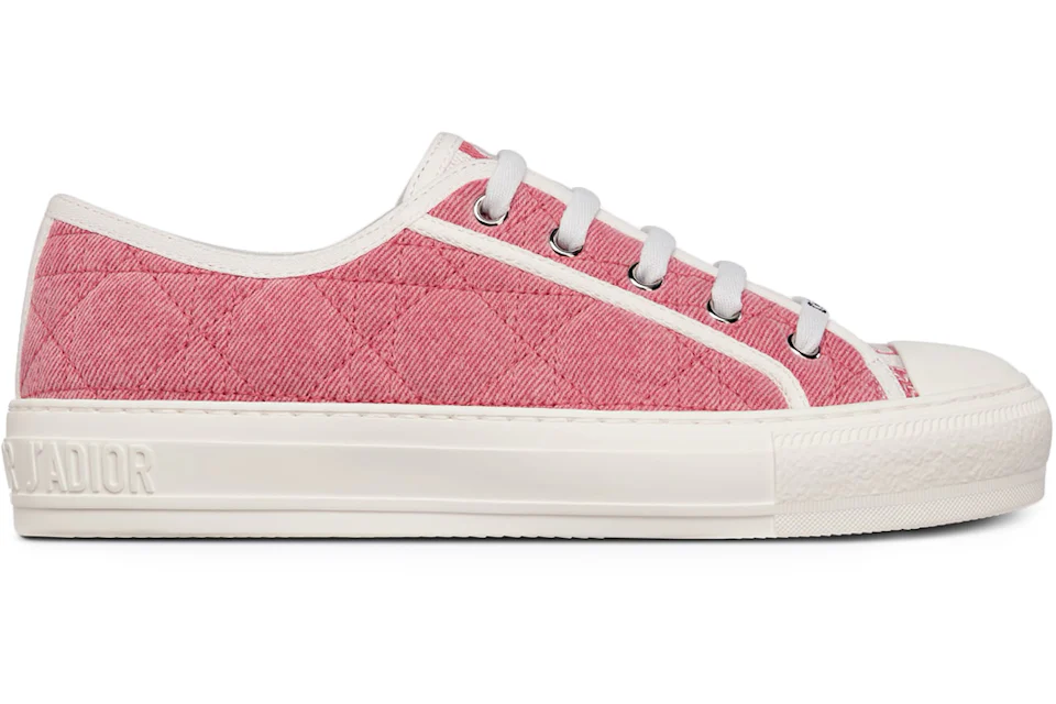 Dior Walk'N'Dior Low Top Pink Faded Cannage Embroidered Denim (Women's)