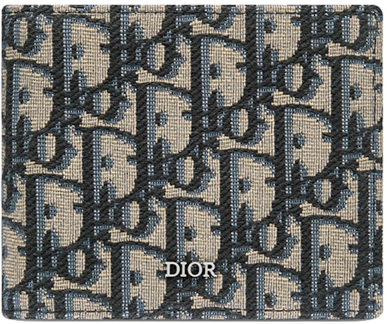 Dior Wallet Beige and Black Dior Oblique Jacquard in Canvas/Leather with  Ruthenium-tone - US