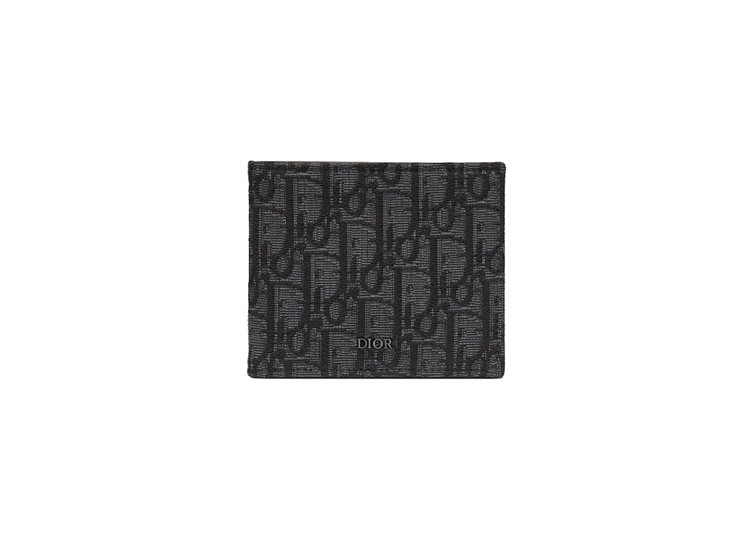 Pre-owned Dior Wallet Black  Oblique Jacquard