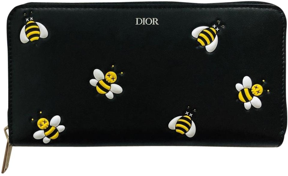 Dior x Kaws Card Holder Yellow Bees Black