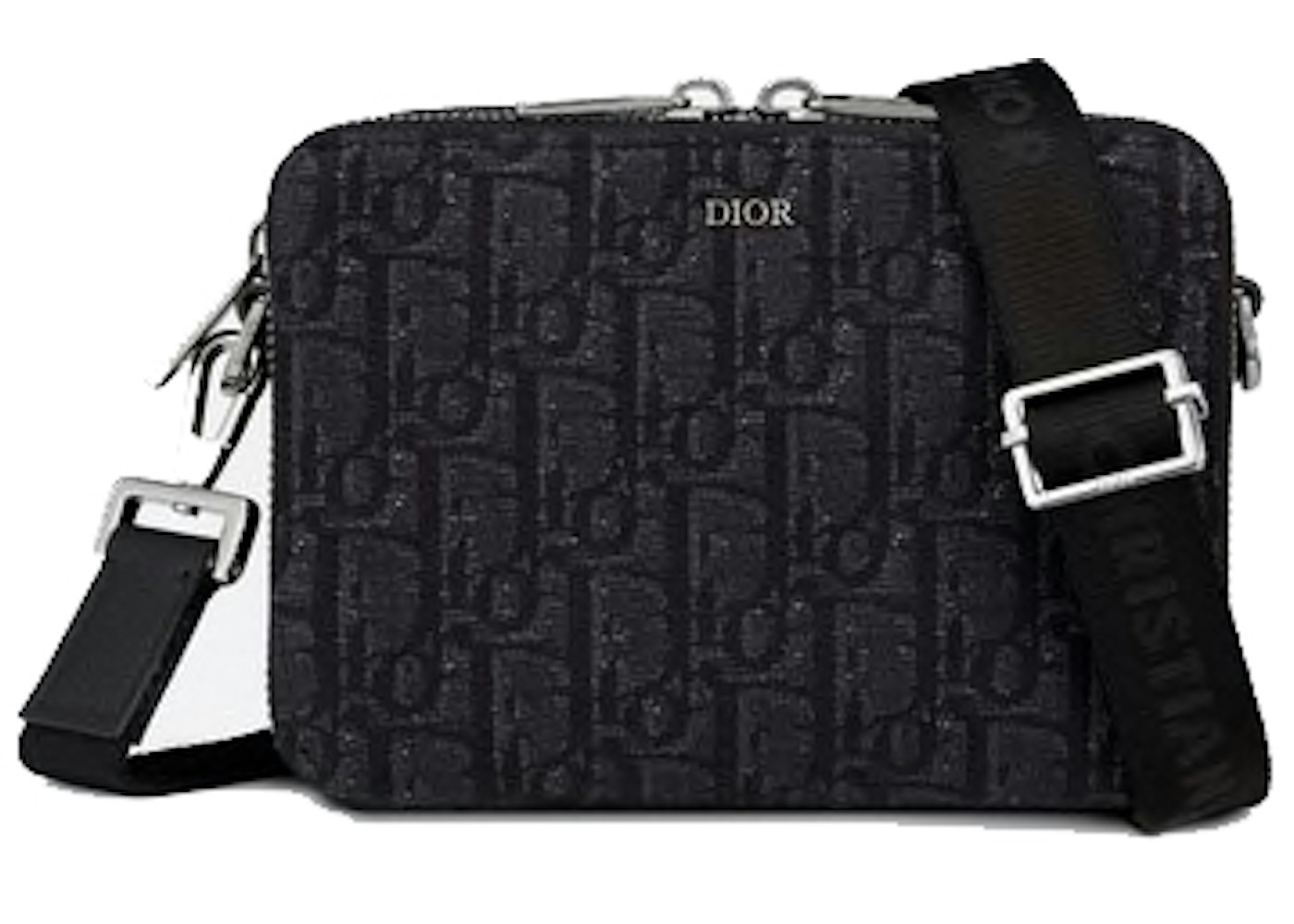 Dior Wallet with Strap Oblique Jacquard Black in Jacquard Canvas with ...