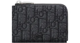 Dior Zip Wallet Oblique Black