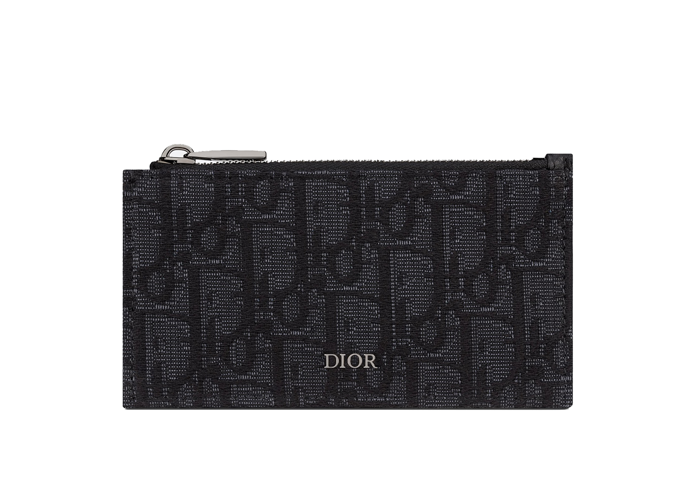 Dior Zipped Card Holder Oblique Jacquard Beige/Black