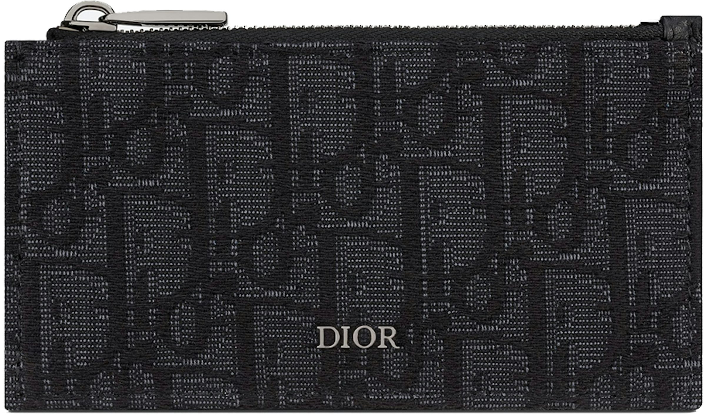 Dior - Zipped Long Wallet Beige and Black Dior Oblique Jacquard - Men
