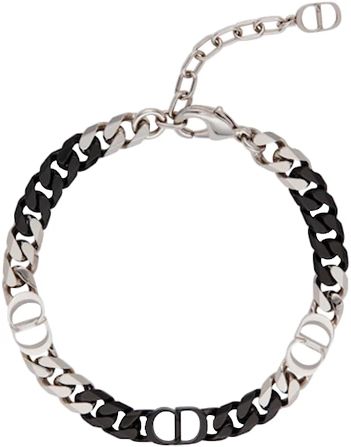 Christian Dior Couture Chain Link Bracelet Silver-Finish Brass