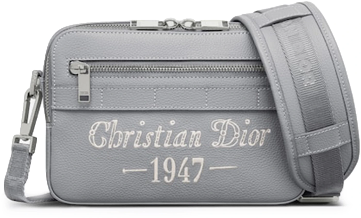 Christian Dior Calfskin Mens Saddle Bag Grey
