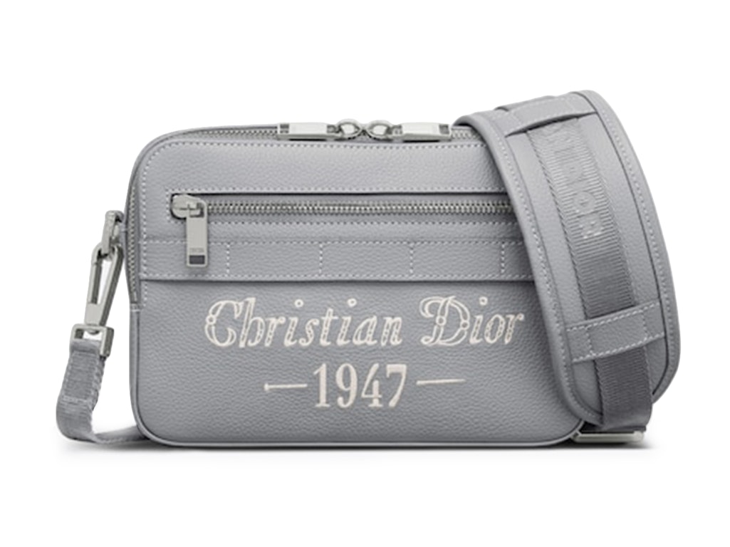 Pre-owned Dior By Birkenstock Christian  1947 Signature Safari Messenger Bag  Gray