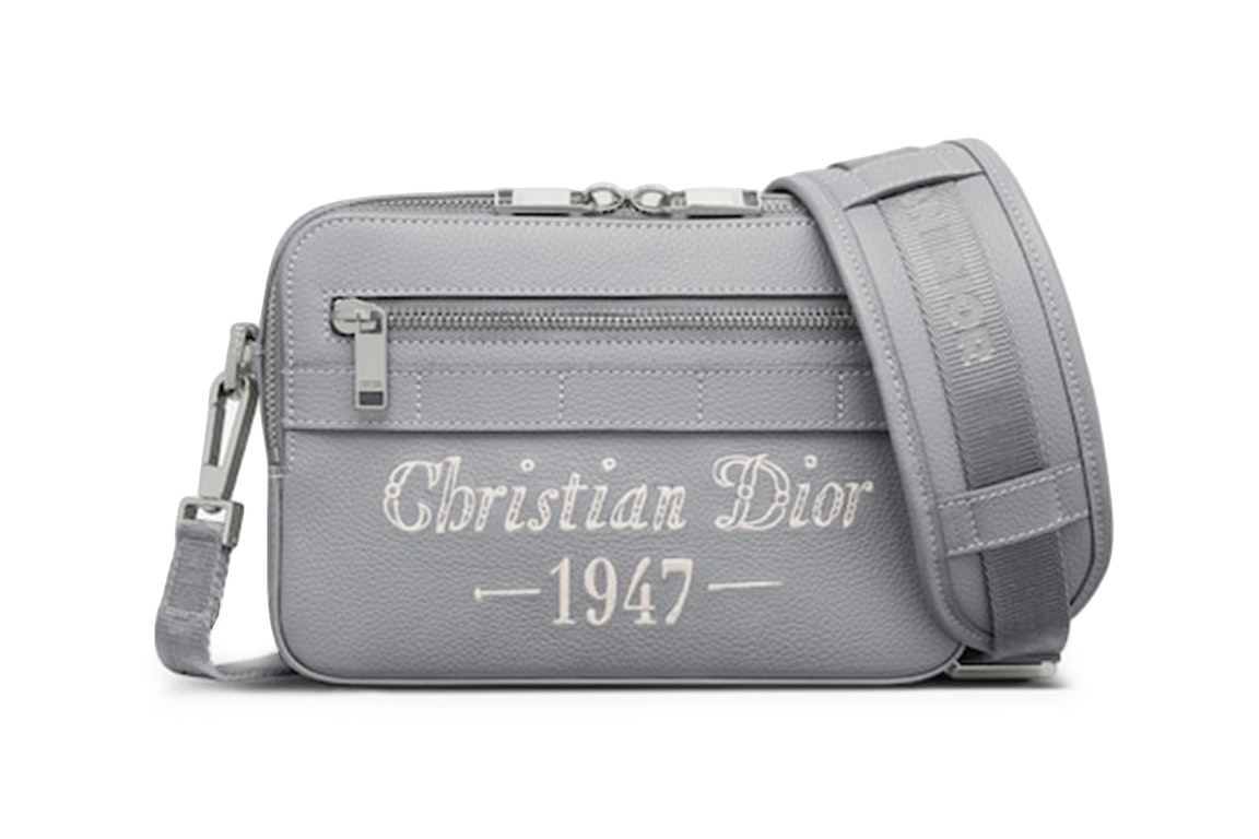 Pre-owned Dior By Birkenstock Christian  1947 Signature Safari Messenger Bag  Gray