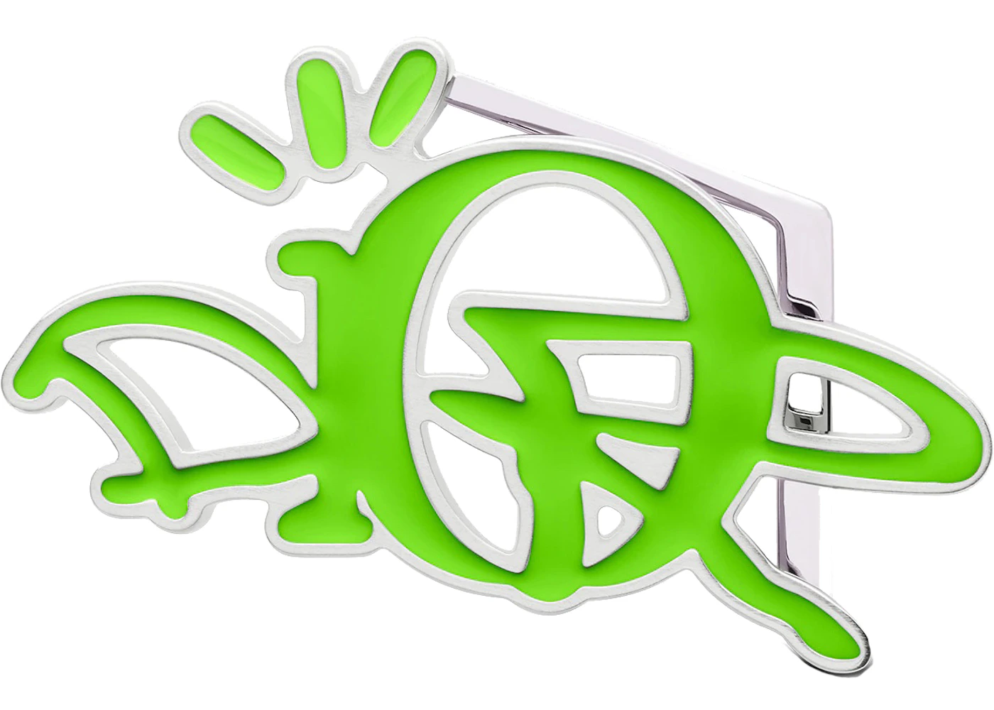 Dior x CACTUS JACK 35MM Belt Buckle Silver/Pistachio in Brass/Enamel - US