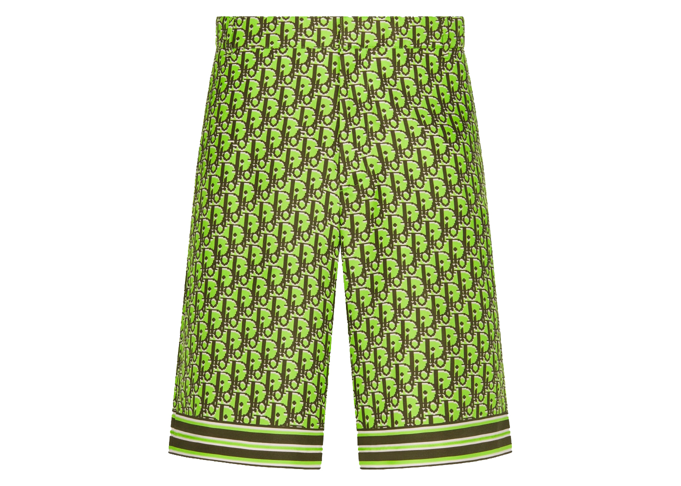Dior x CACTUS JACK Dior Oblique Pixel Bermuda Shorts Fluorescent Green/Khaki