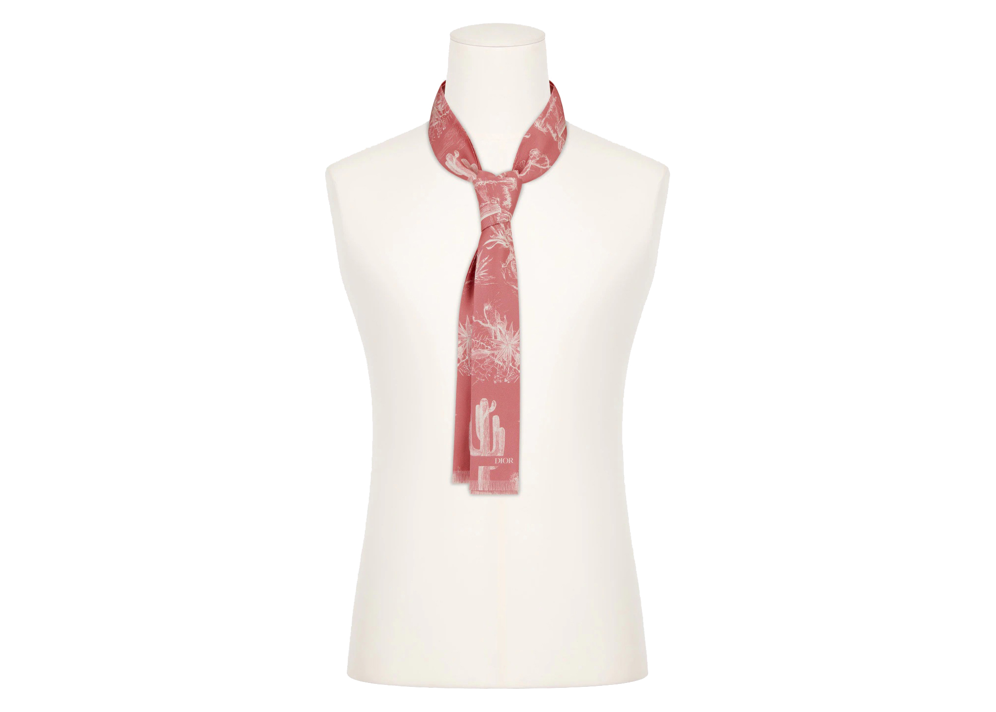 Dior x CACTUS JACK Flowing Tie Pink/White in Silk - US