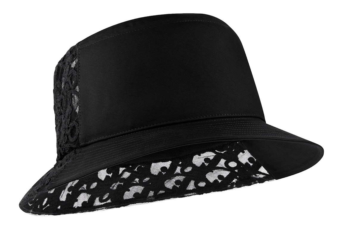 Pre-owned Dior X Cactus Jack Oblique Canvas Bucket Hat Black