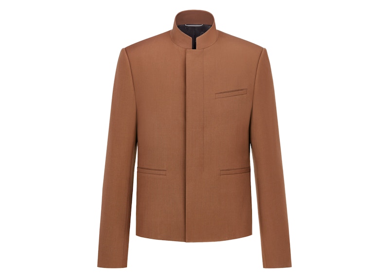 Dior x CACTUS JACK Officer Collar Jacket Coffee Brown Men's - SS22