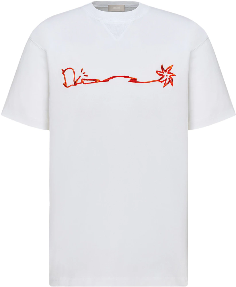 Dior x CACTUS JACK Oversized T-shirt White/Red Men's - SS22 - US