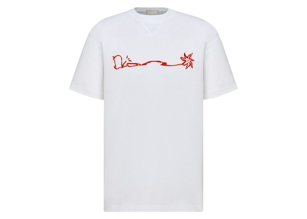Pre-owned Dior X Cactus Jack Oversized T-shirt White/red